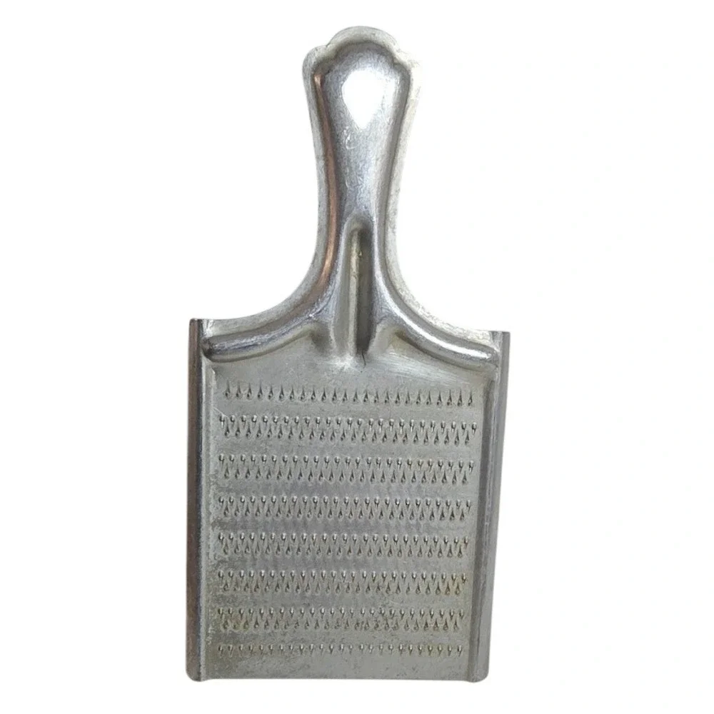 Vintage Aluminum Handheld Cheese Grater Zester Made in Japan Silver Tone Metal